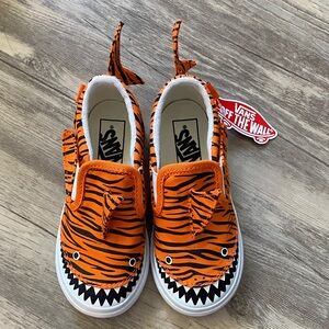 Vans Kids Orange Tiger Stripe Slip-Ons
